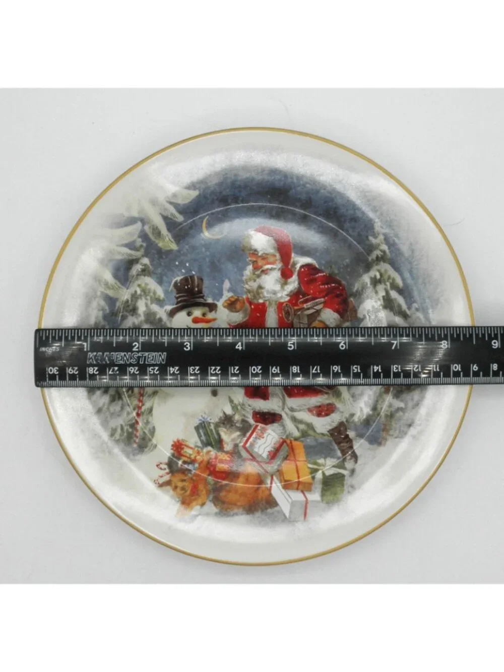 Nostalgic Santa by Pottery Barn 8-5/8 Inch Salad Plates Set of 4 Pattern PBANOS